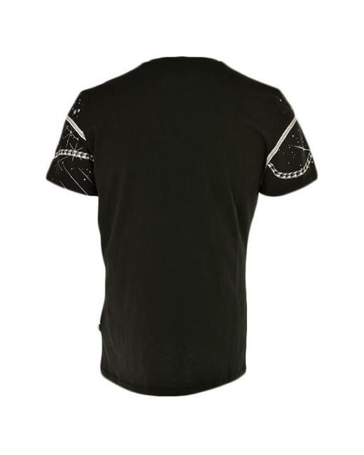 Just Cavalli Black Printed Short-Sleeved T-Shirt for men