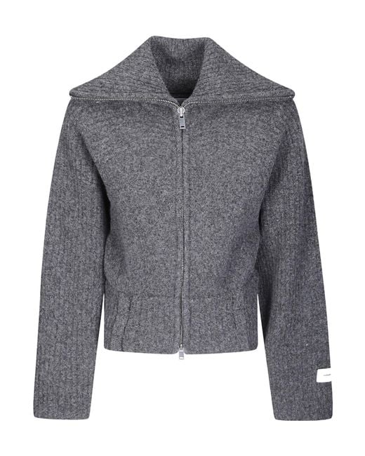 Samsøe & Samsøe Gray Cropped Knit Jacket