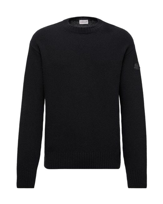 Moncler Black Wool Cashmere Blend Sweater for men
