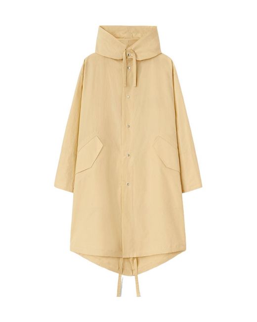 Jil Sander Natural Logo Printed Hooded Parka