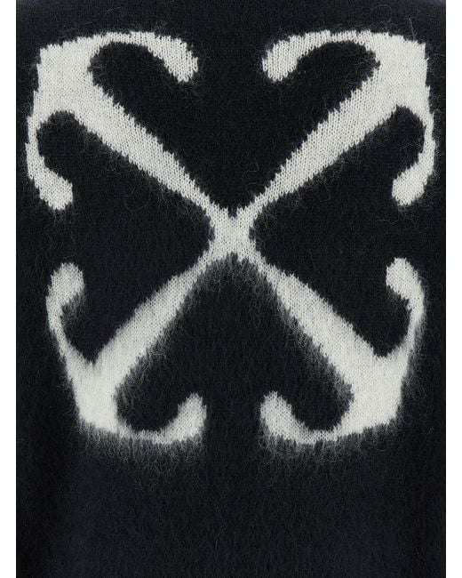 Off-White c/o Virgil Abloh Blue Arrow Knit Crewneck Sweater for men