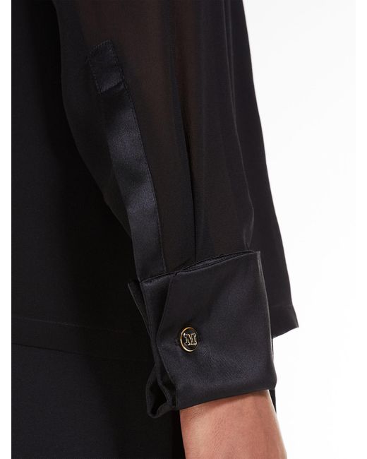 Max Mara Black Pianoforte Crewneck Long-Sleeved Top