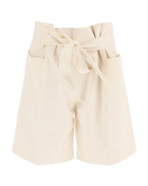 Totême  Natural Totême Tie-Waist Bermuda Shorts