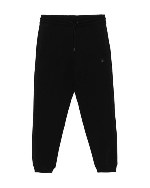 Boss Black Logo-Patch Drawstring-Waistband Track Pants for men
