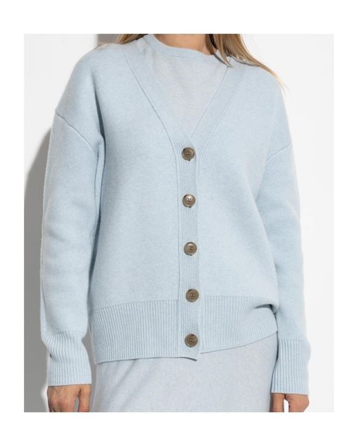 Lisa Yang Blue Ribbed Button Cardigan