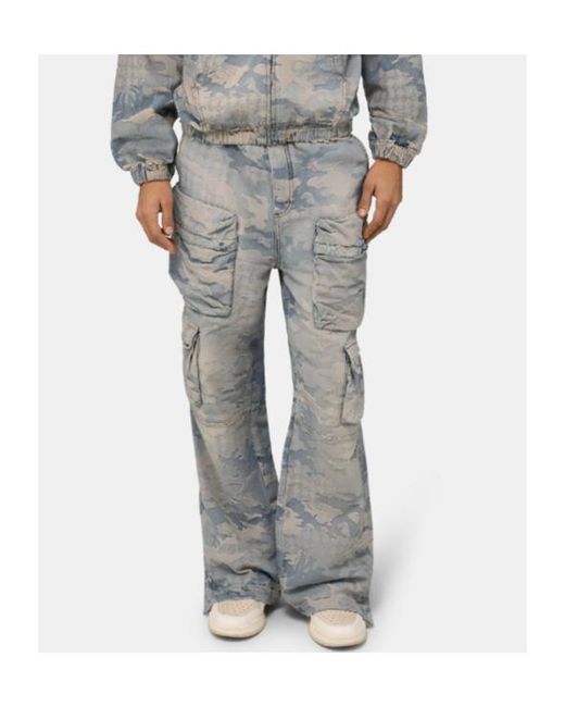 Amiri Gray Camo-Jacquard Baggy Cargo Jeans for men