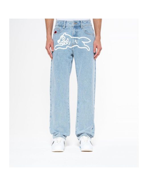ICECREAM Blue Run Dog Straight Leg Jeans for men