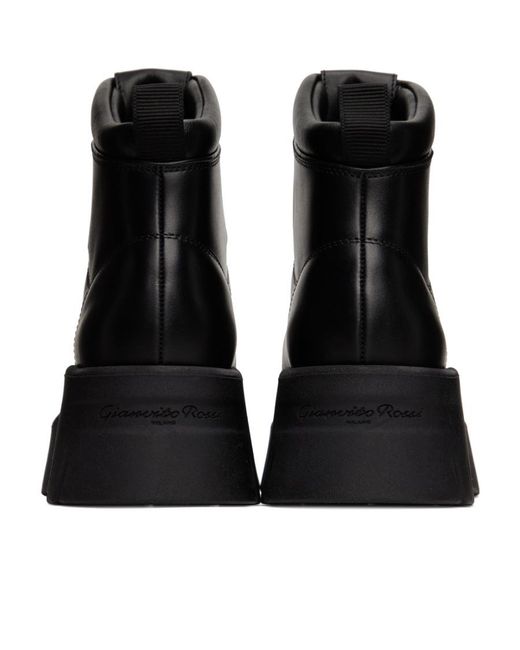 Gianvito Rossi Black Lace-Up Boots