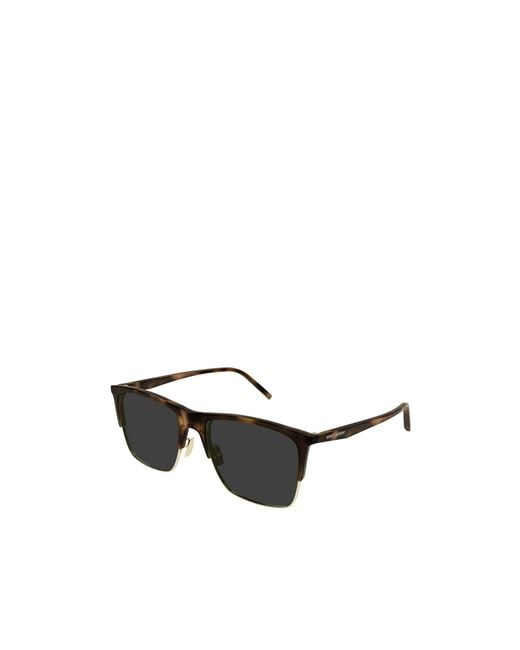 Saint Laurent Green Eyewear Rectangle-Frame Sunglasses for men