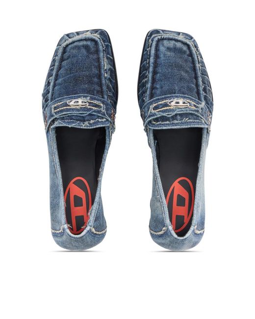 DIESEL Blue D Amber Moc 30 Loafer Heeled Pumps