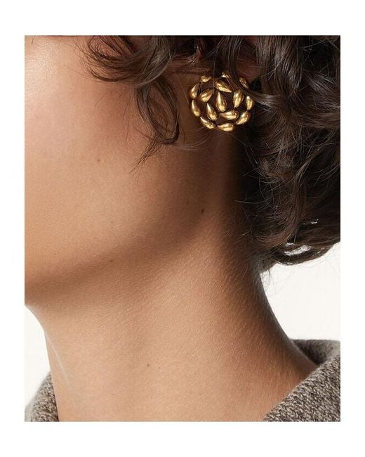 Loro Piana Metallic Droplet Flowers Earrings