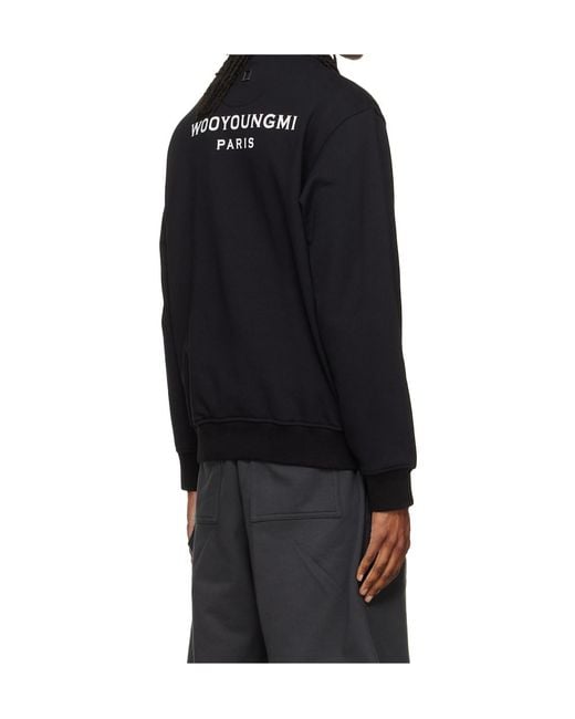 Wooyoungmi Black Logo-Print Long-Sleeve Sweatshirt for men