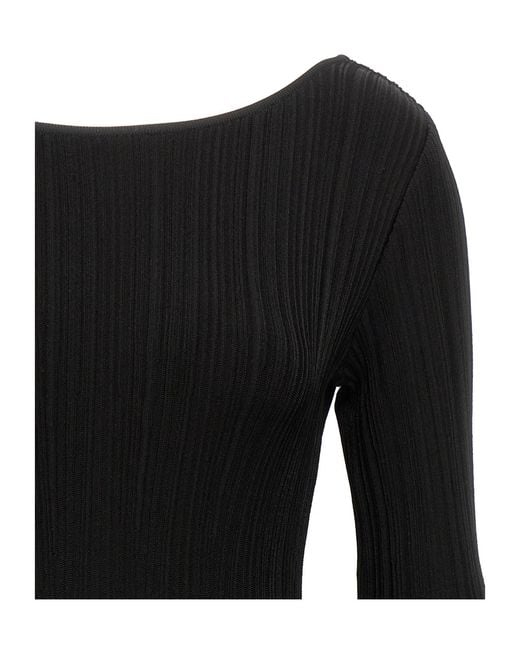 Antonino Valenti Black Patty Ribbed Knit Dress