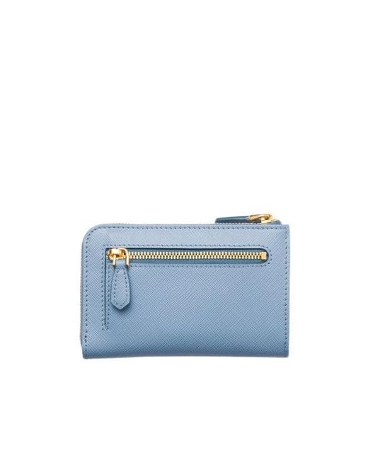 Prada Blue Saffiano Leather Keychain for men