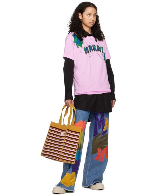 Marni Multicolor Medium Striped Handbag