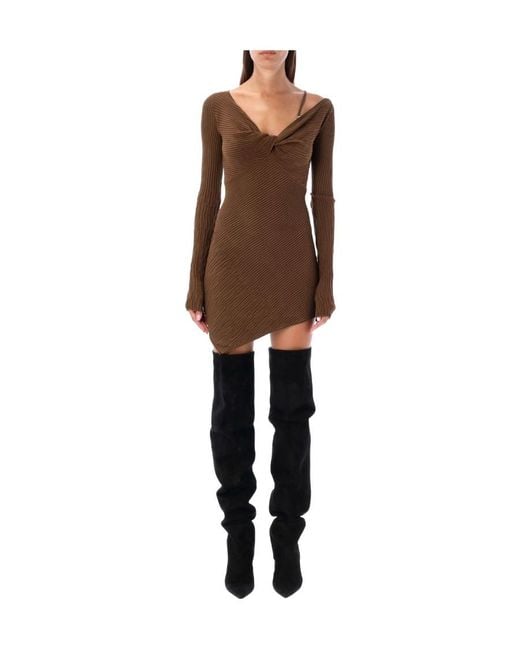 The Attico Brown The Desai Mini Dress
