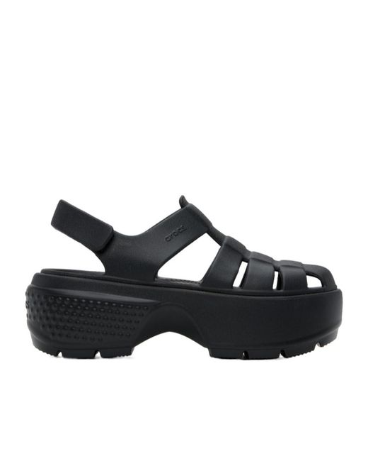 CROCSTM Black Stomp Fisherman Sandals