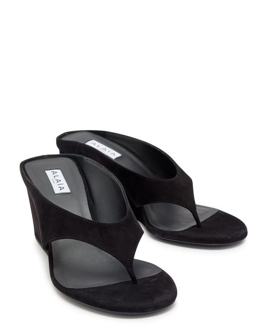 Alaïa Black Suede Mules