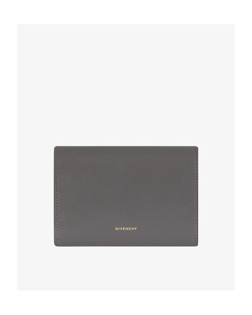Givenchy Gray 4G Plaque Flap Wallet