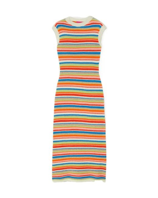 The Elder Statesman Orange Striped Maxi Dress