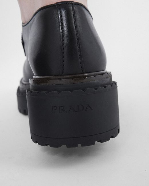 Prada Black Triangle-Logo Slip-On Loafers