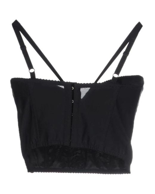 Dolce & Gabbana Black Solid-Colored Lace Camisole