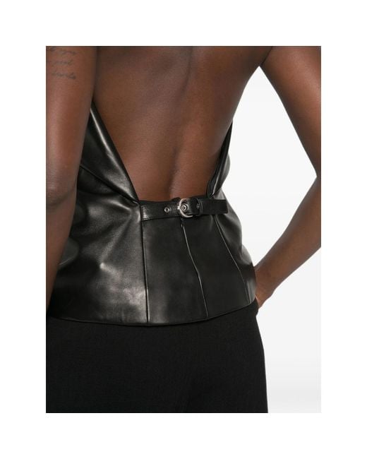 Khaite Black Backless Top