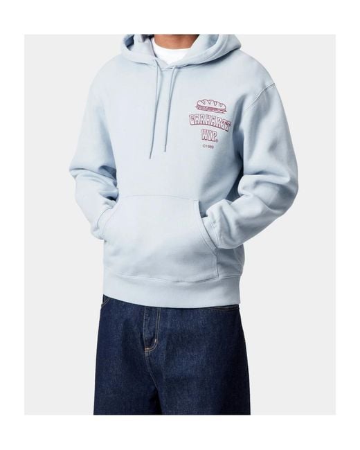 Carhartt Blue Hooded Sandwich Sweatshirt for men