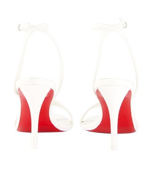 Christian Louboutin White Round-Toe High-Heeled Sandals