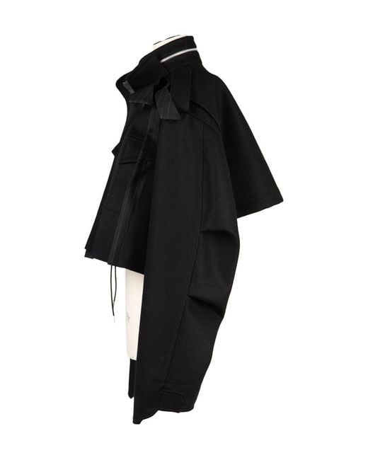 Sacai Black Long-Sleeved Casual Jacket
