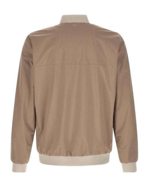 Herno Brown Zip-Up Bomber Jacket for men