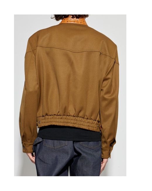 MCM Brown Long-Sleeved Zippered Jacket for men