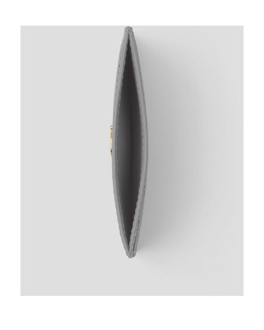 Burberry Gray Embossed Tb-Plaque Card Case