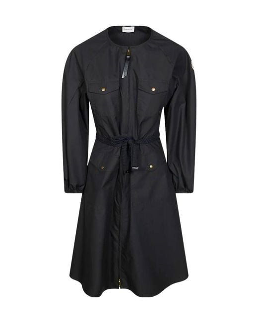 Moncler Black Logo Patch Zipped Dress