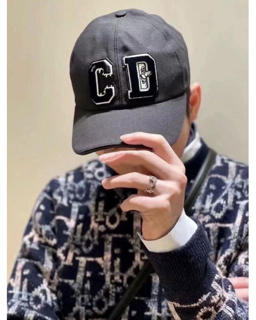 Dior Black Homme X Kenny Scharf Logo Patch Baseball Cap for men