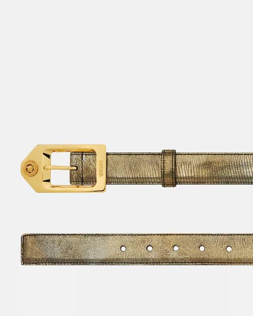 Versace White Logo-Engraved Buckle Belt for men