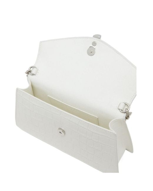 McQueen White Mini Skull Cross Body Bag
