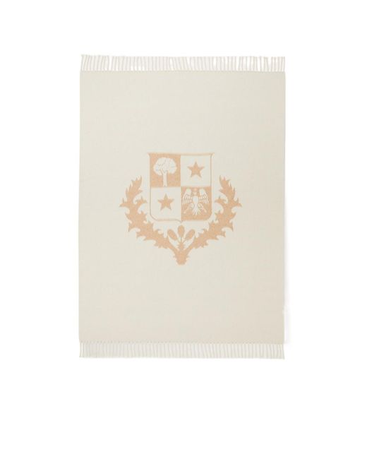 Loro Piana White Fringed Blanket