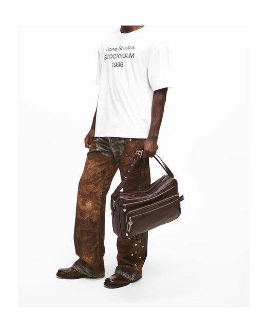 Acne White Logo T-Shirt for men