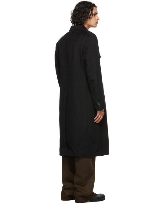 Our Legacy Black Double-Breasted Long Coat for men