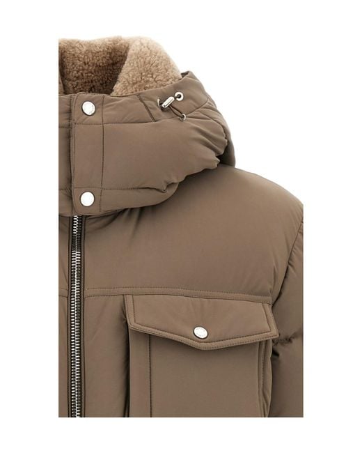 Moorer Brown Alarick Hooded Down Jacket for men