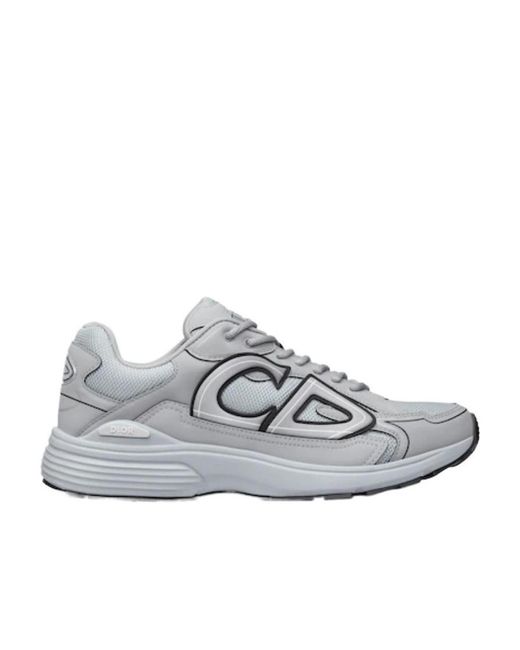 Dior Gray Logo-Lacing Casual Sneakers for men