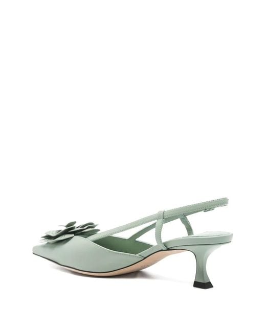 Jimmy Choo Green Mimmi 50 Open-Heel Sandals