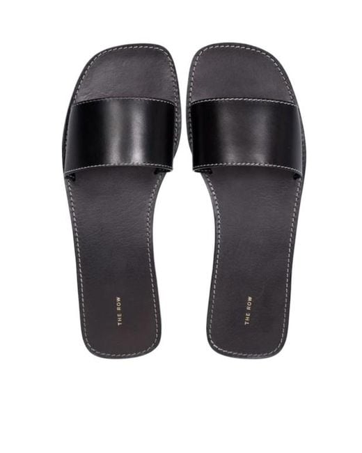 The Row White Flat Slippers