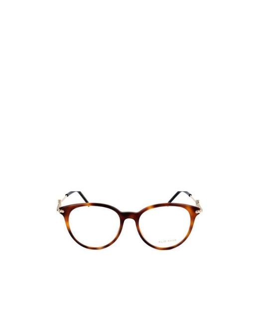 Elie Saab White Round Frame Glasses