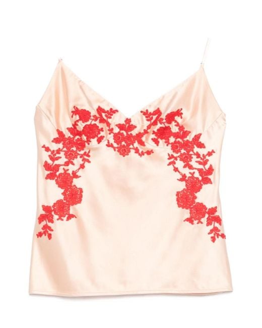 Ermanno Scervino Pink Embroidered Camisole Top
