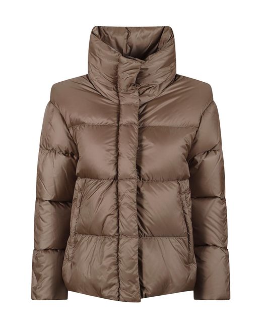 Max Mara Brown High Neck Padded Jacket