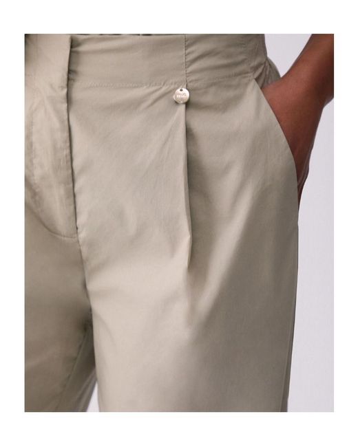 Liu Jo Natural Pleated Wide-Leg Pants