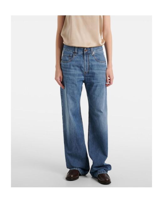 Brunello Cucinelli Blue Multi-Pocket Jeans