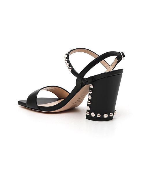 Jimmy Choo Black Aadra85 Sandals With Square Head And High Heels
